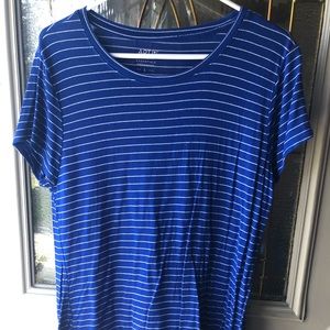 Apt. 9 blue stripe top, excellent condition, size L